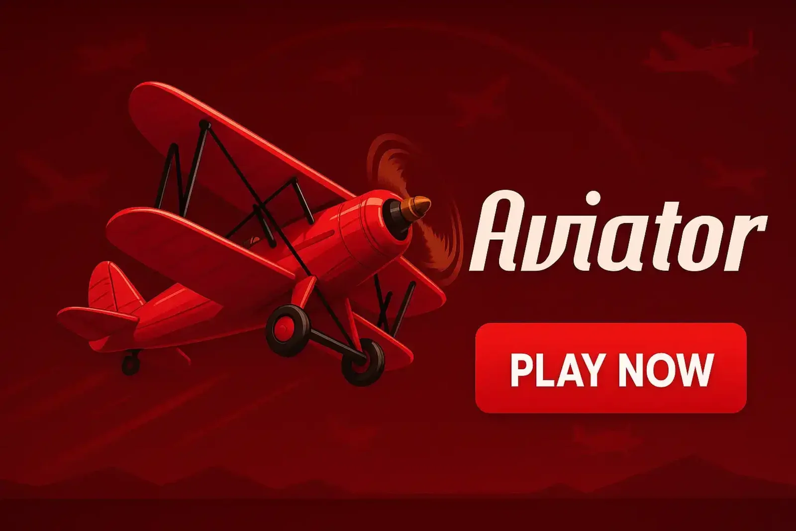Experience the thrill of the Aviator game on 77BD. This stylish red banner features the iconic biplane with a prominent Play Now call to action.